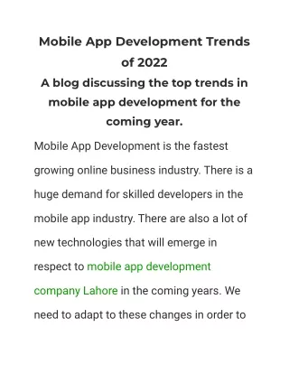 mobile app development trends of 2022