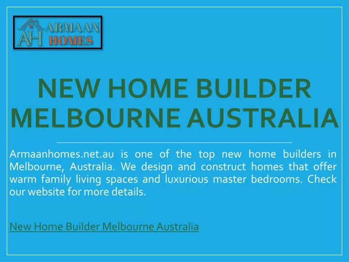 new home builder melbourne australia