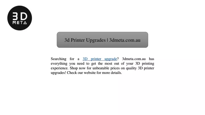 3d printer upgrades 3dmeta com au
