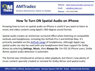 How To Turn ON Spatial Audio on iPhone - AMTradez