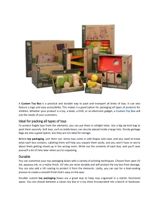 a custom toy box is a practical and durable