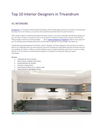 top 10 interior designers in trivandrum