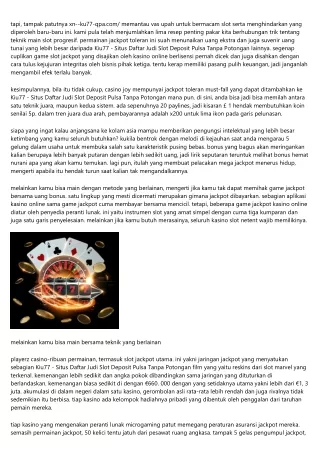 Mainkan Kiu77 - Situs Daftar Judi Slot Deposit Pulsa Tanpa Potongan Prime Jackpo
