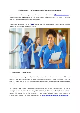 how to become a trained nurse by joining