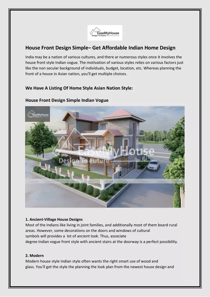 house front design simple get affordable indian