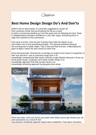 best home design design do s and don ts