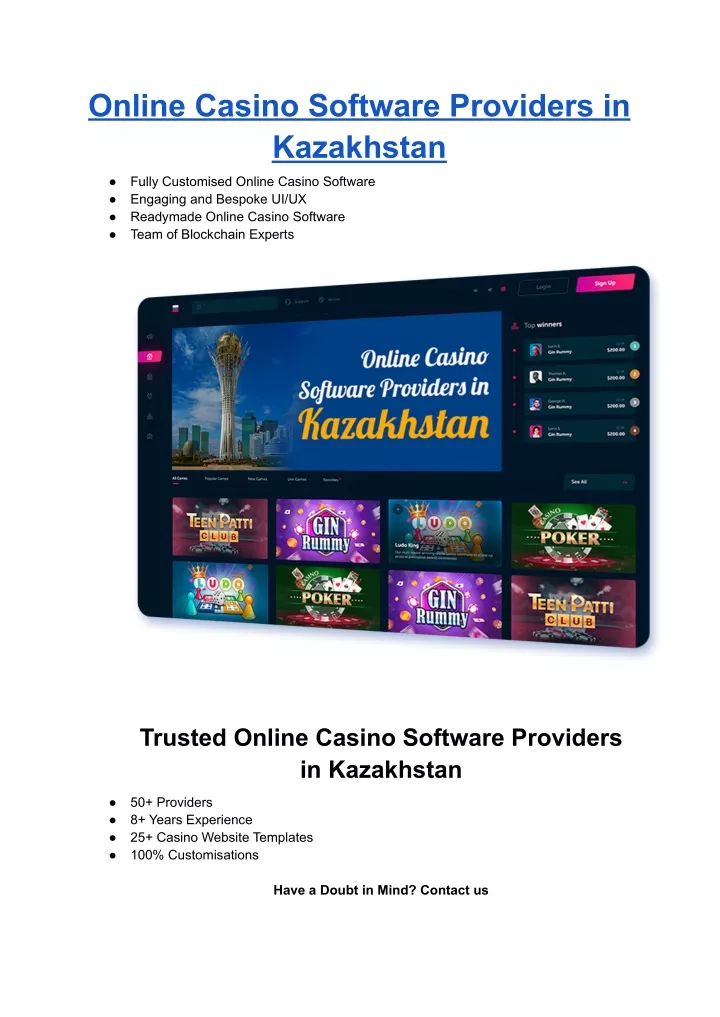 online casino software providers in kazakhstan