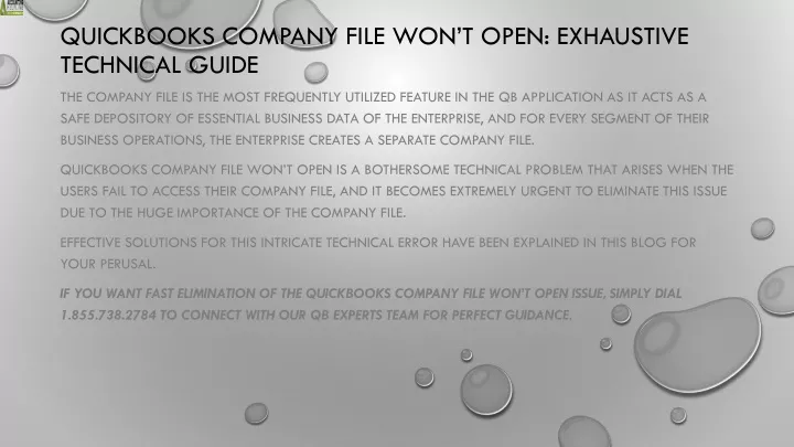 quickbooks company file won t open exhaustive technical guide