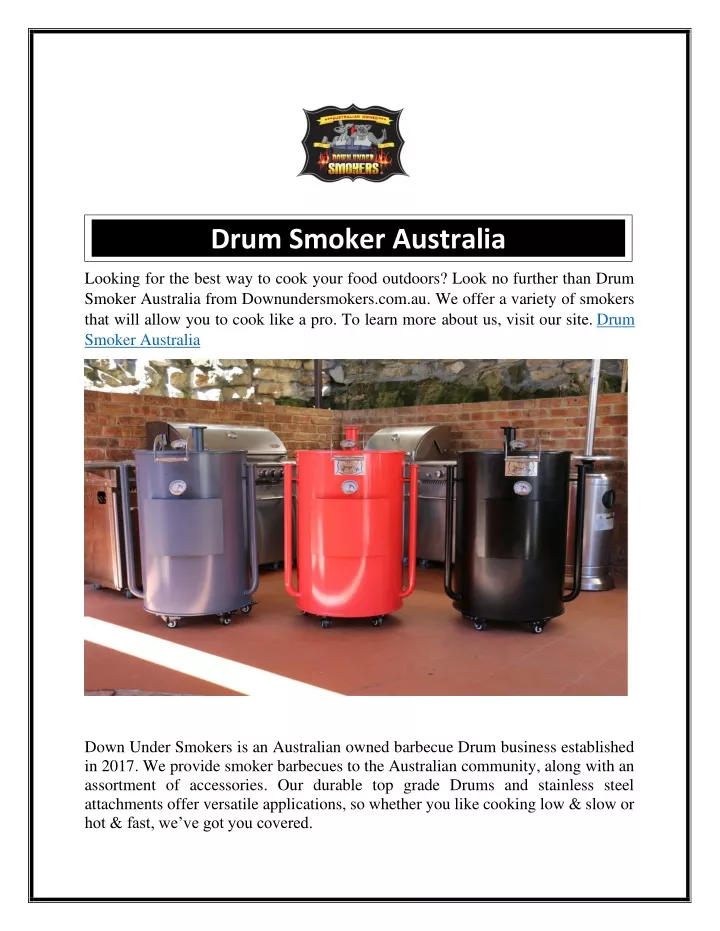 drum smoker australia