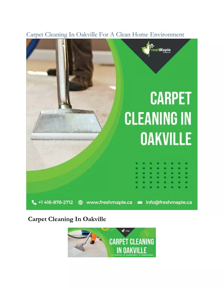 carpet cleaning in oakville for a clean home