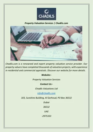 property valuation services chadils com