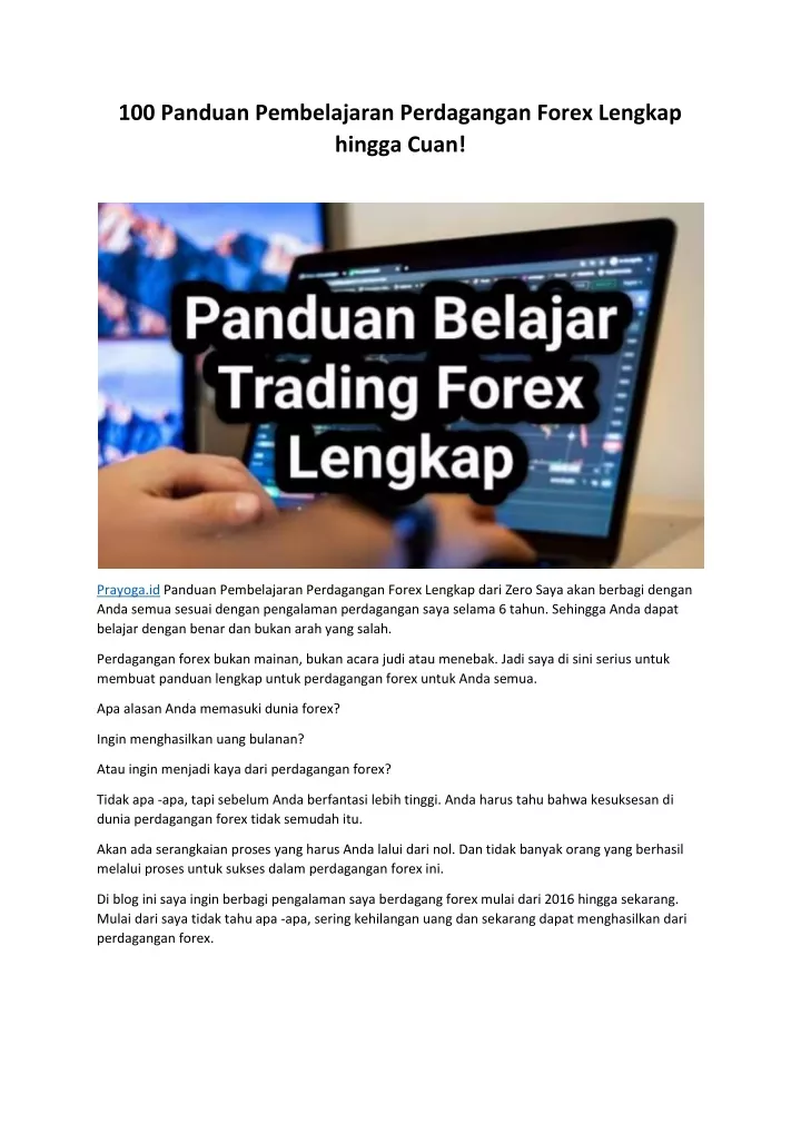 100 panduan pembelajaran perdagangan forex