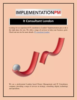 It Consultant London  Implementation-pm.co.uk
