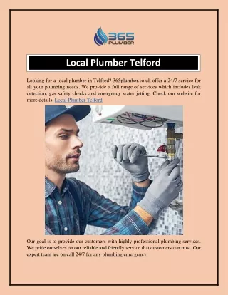 Local Plumber Telford  365plumber.co.uk