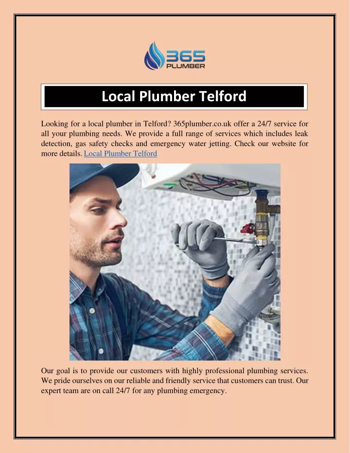 local plumber telford