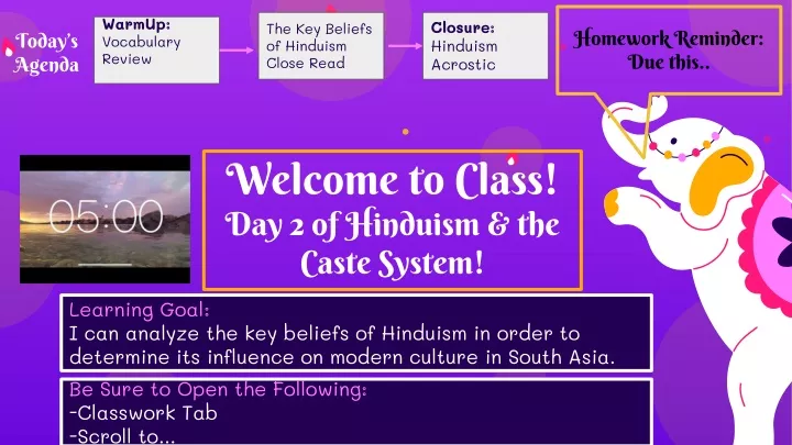 welcome to class day 2 of hinduism the caste system
