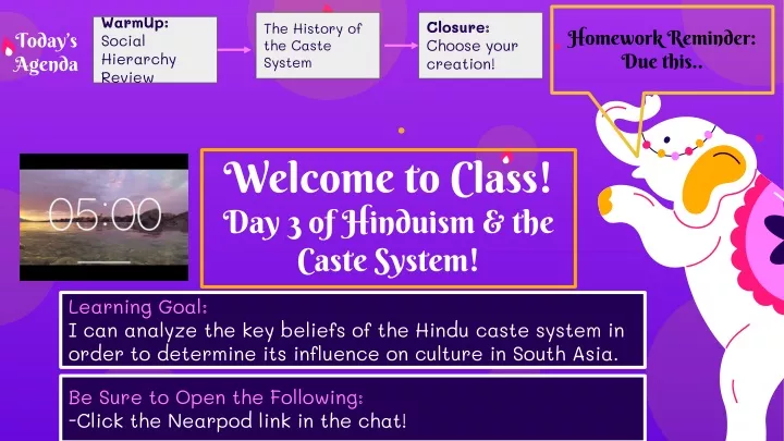 welcome to class day 3 of hinduism the caste system