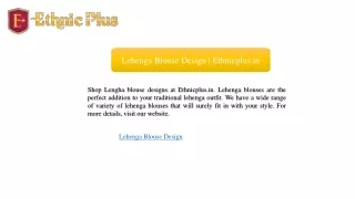lehenga blouse design ethnicplus in