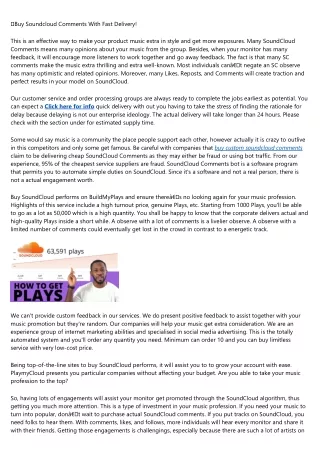 buy soundcloud comments with fast delivery