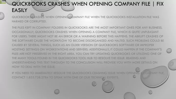 quickbooks crashes when opening company file fix easily