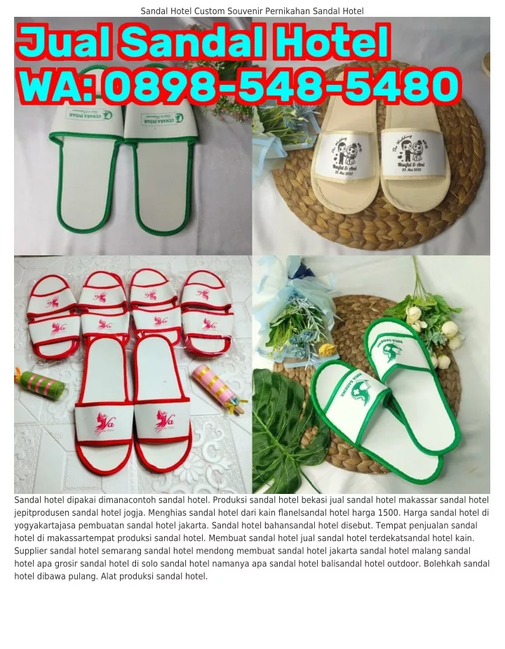 sandal hotel custom souvenir pernikahan sandal