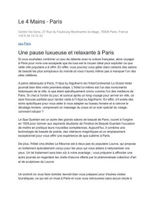 le 4 mains paris