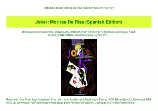 {EBOOK} Joker Morirse De Risa (Spanish Edition) Full PDF
