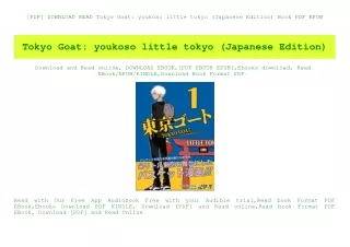 [PDF] DOWNLOAD READ Tokyo Goat youkoso little tokyo (Japanese Edition) Book PDF EPUB