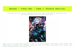 (READ-PDF!) Batman - Joker War - Tome 3 (French Edition) PDF eBook