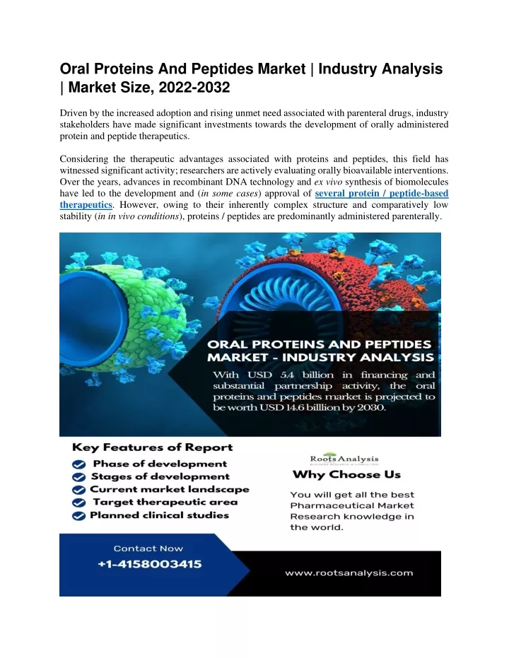 oral proteins and peptides market industry