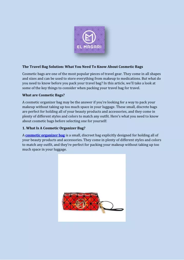 the travel bag solution what you need to know