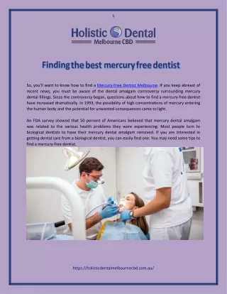 Finding the best mercury free dentist