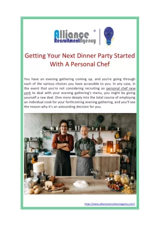 Getting Your Next Dinner Party Started With A Personal Chef (1)