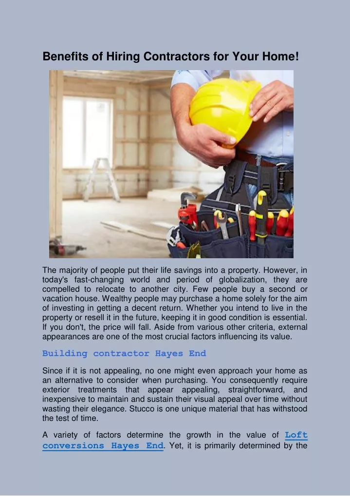 benefits of hiring contractors for your home