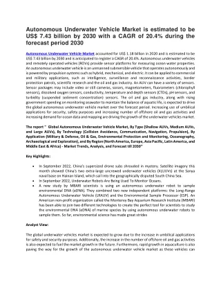 autonomous underwater vehicle market is estimated