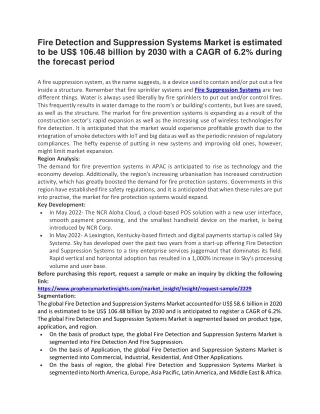 fire detection and suppression systems market