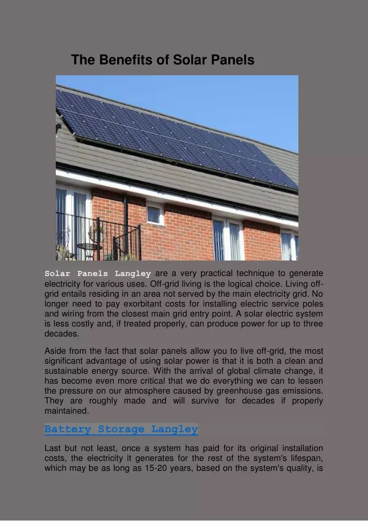 the benefits of solar panels