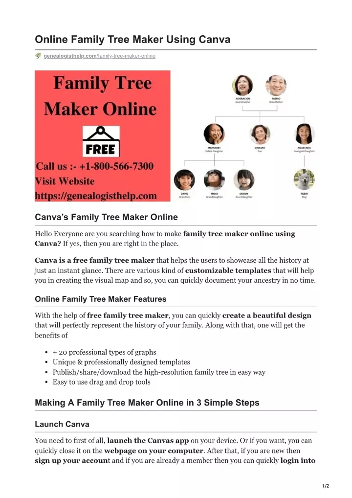 PPT - Online Family Tree Maker Using Canva - Genealogist Help ...