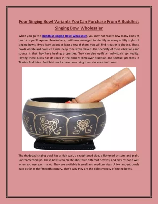 Four Singing Bowl Variants You Can Purchase From A Buddhist Singing Bowl Wholesaler