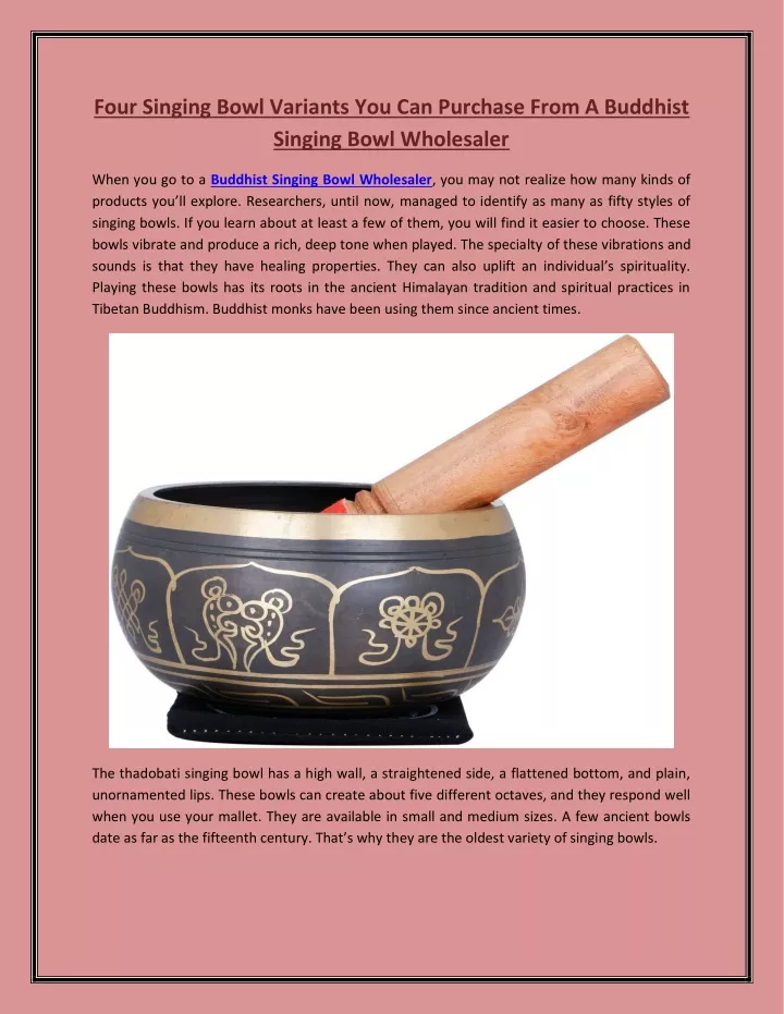 four singing bowl variants you can purchase from