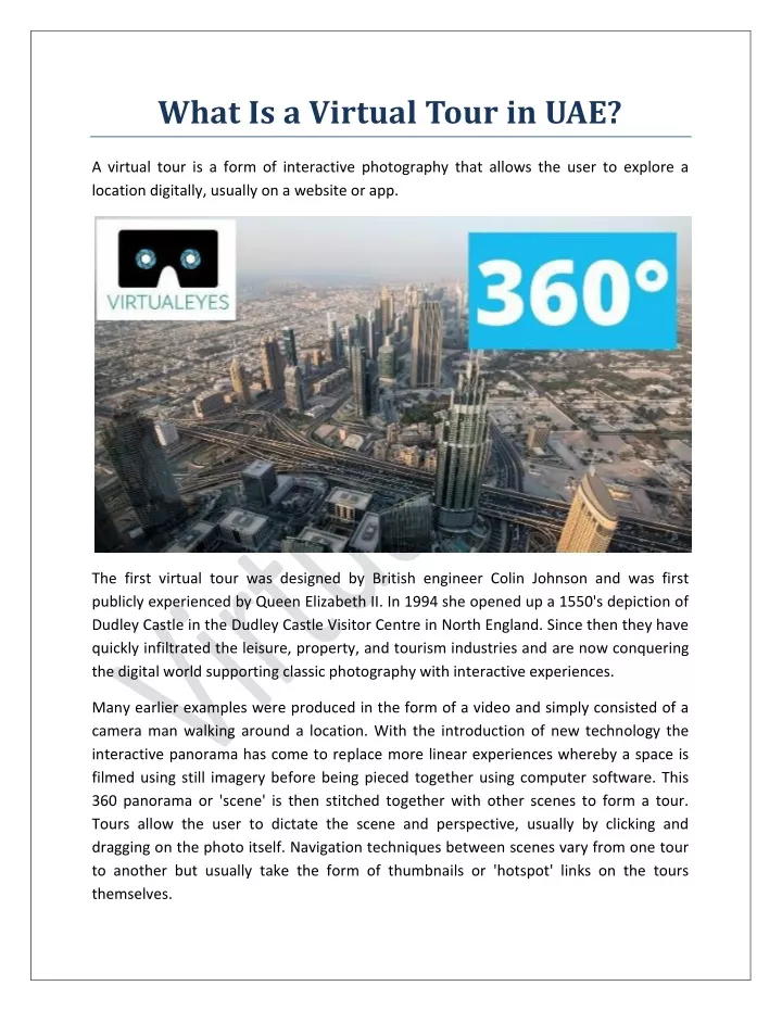 what is a virtual tour in uae