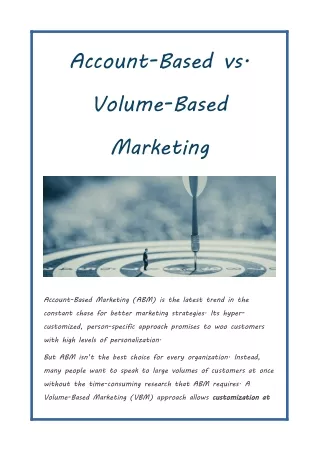 account based vs volume based marketing