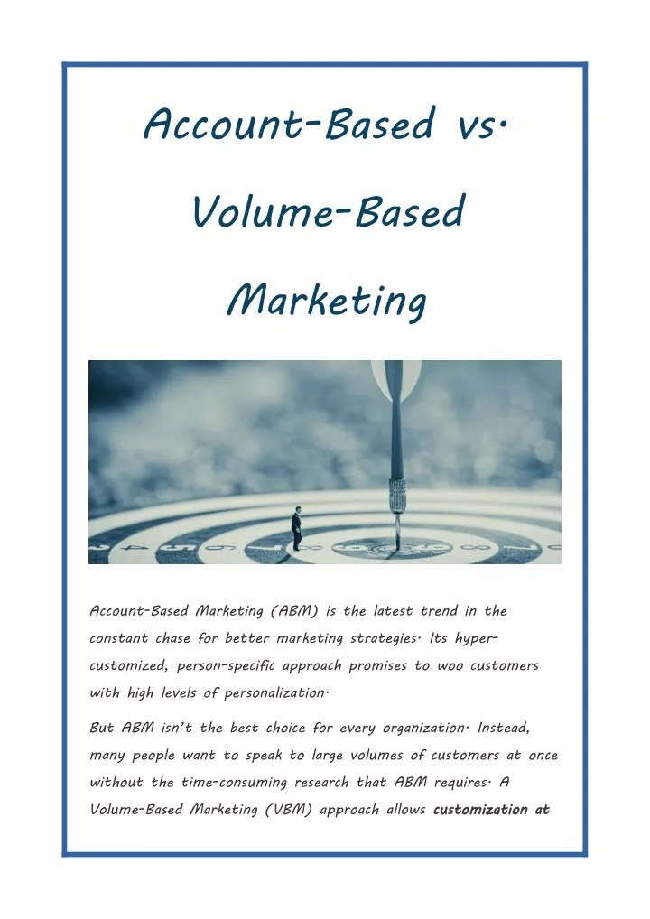 account based vs volume based marketing