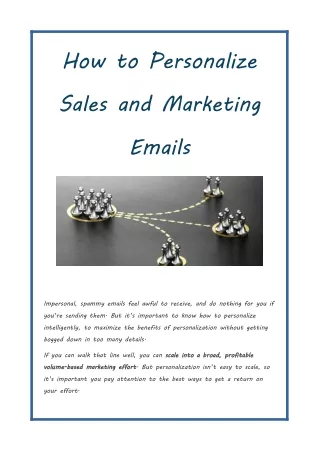 How to Personalize Sales and Marketing Emails