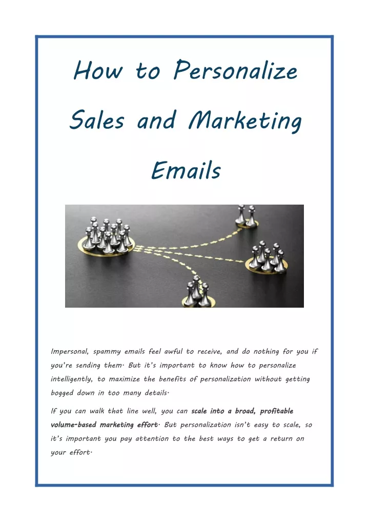 how to personalize sales and marketing emails