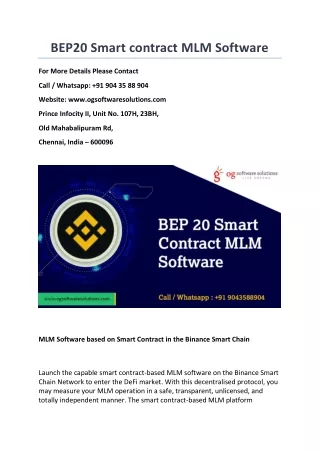 bep20 smart contract mlm software