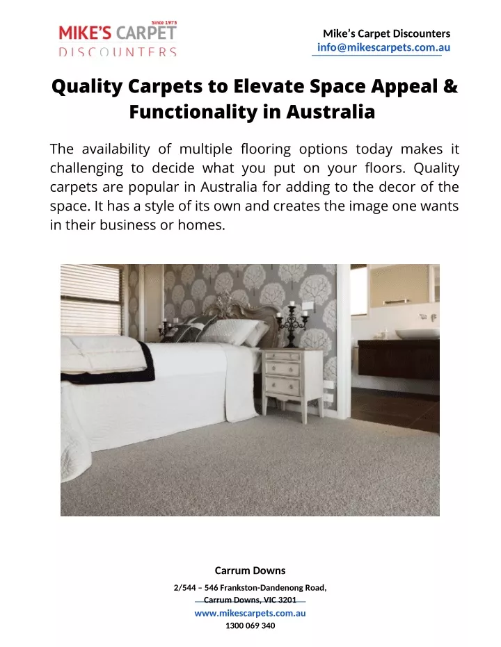 mike s carpet discounters info@mikescarpets com au