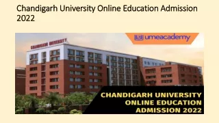 Chandigarh University Online Education Admission 2022