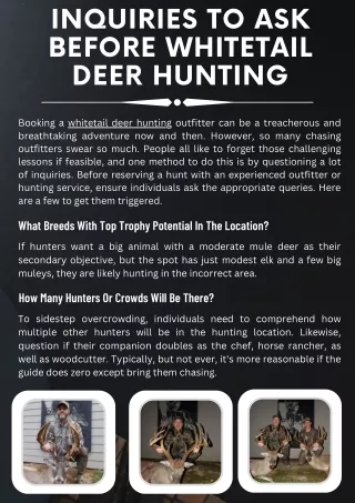 Inquiries to ask before Whitetail Deer Hunting