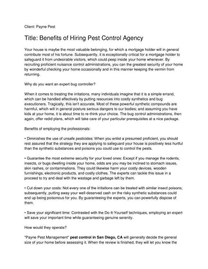 client payne pest title benefits of hiring pest